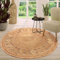 TT Home Jute Teppich Rund Wohnzimmer Esszimmer Boho Modern Handgemacht Mit Umrandung, Farbe: Natur 2, Größe:160 cm Rund