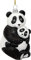 SIKORA BS736 Panda Bär mit Baby Christbaumschmuck Glas Figur Weihnachtsbaum Anhänger - Premium Line