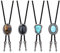 FIOROYAL 4 Stück 𝐁𝐨𝐥𝐨 𝐊𝐫𝐚𝐰𝐚𝐭𝐭𝐞 für Herren Western Cowboy Vintage Natur Türkis Tiger Eye Schwarz Leder Stein Krawatte Bolo Tie Set