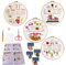 Anfänger Stickerei Stich Praxis Kit, 4 Sets Stickerei Kit für Handwerk Liebhaber, Fahrrad Stickerei Starter Kits mit Mustern und Anweisungen, Stickerei Kleidung, Bambus Reifen, Fäden und Nadeln