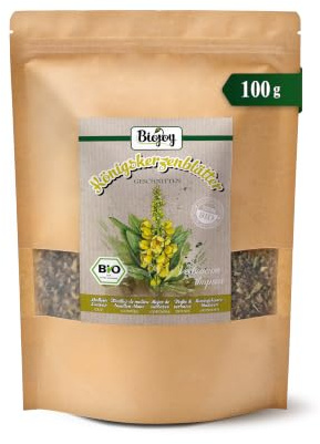 Biojoy Foglie di verbasco BIO, essiccate, tisana, 10 g | Tisana sfusa, tagliata, Verbascum thapsus L.