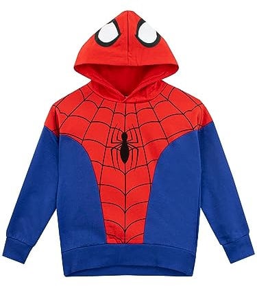 Marvel Boys Spiderman Hoodie | Spiderman Dress Up Hoodies | Red 6-7 Years