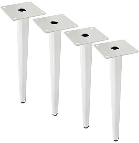 Geesatis Lot de 4 pieds de meubles robustes de 30,5 cm, capacité de 599,6 kg, pieds en métal pour meubles, pieds ronds effilés en fer massif pour table de nuit, table basse, bureau avec vis de montage