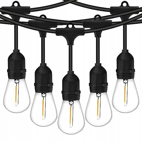 Lumiled Lichterkette Außen 10 Meter mit 10 E27 LED 1W Glühbirne ST45 Warmweiß 2700K 230V Birnen für Garten Biergarten Party Hochzeit Dekoration Terrasse Weihnachten verlängerbar mit Strom
