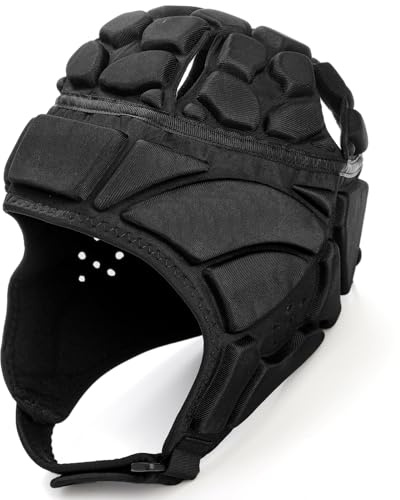 ZENFUN Rugby Helmet, Football Headgear, Soft Padded Headguards Shell, Foam Cotton Protective Football Headgear, Scrum Cap for Youth, Adult, Extra Large Size