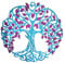 PATIKIL Metal Tree Wall Decor, Tree of Life Wall Sculpture Ornament Hanging Wall Decoration for Home Indoor Outdoor, Purple Blue