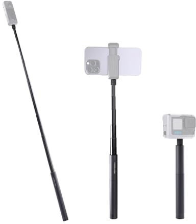 PGYTECH Extendable Selfie Stick (96cm/37.8inch) Aluminum Long Pole Invisible for Insta360 X5/X4/X3 Extension Monopod for GoPro 13/12/11, DJI OSMO Pocket 3 Action 4, AKASO Action Camera Accessories
