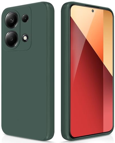 GiiYoon Hülle Kompatibel mit Xiaomi Redmi Note 13 Pro 4G, Hochwertiges Liquid Silicone Case, Rundumschutz Handyhülle, Kratzfestes Weiches Mikrofaserfutter- grün