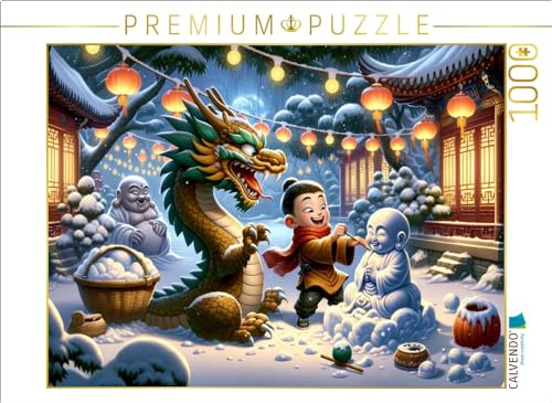 CALVENDO Puzzle Winterliches Lachen im verschneiten Tempelhof | 1000 Teile Lege-Größe 64 x 48 cm Foto-Puzzle für glückliche Stunden