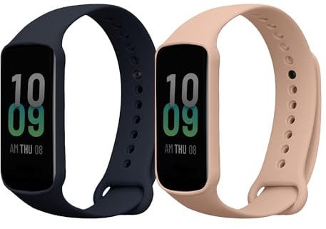 kwmobile Pulsera compatible con Amazfit Band 7 correa - 2x Correas de silicona flexible - Tamaño ajustable