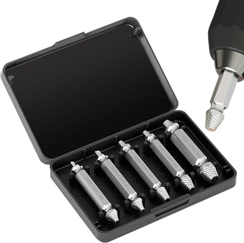 Coptiner Schraubenausdreher Set, 5 Stück Werkzeug zum Entfernen von gebrochenen Schrauben, Linksausdreher Set Profi, Doppelseitige Ausdreher-Bits, Härte HRC 62-63,HSS Screw Removal