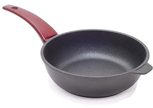 RISOLI’ | VINUM, Padella Antiaderente Ø24cm, Alto Spessore 8 mm, in Alluminio Fuso Riciclato, No Induzione, Made in Italy