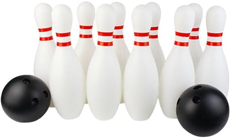 Aaoehiewp Kinder Bowling Spielzeug Set Kindergarten Jungen Sportbälle Baby Große Indoor und Outdoor Sport 10 Flaschen 2 Bälle