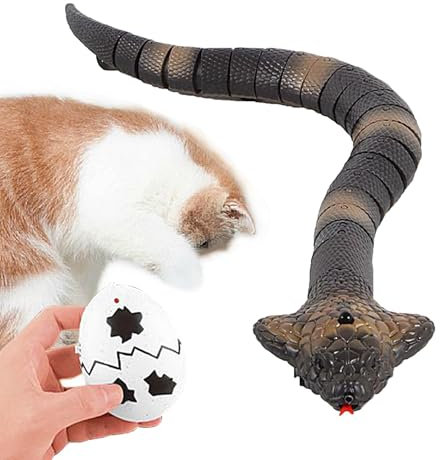 Intelligentes Schlangen-Katzenspielzeug, ferngesteuertes Schlangen-Katzenspielzeug | Elektrische realistische Kobra-Katzenspielzeugschlange | Realistische intelligente Sensor-Hindernisvermeidung, Dopp