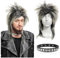 UILYNIU Perücke Männer 70er 80er Rockstar Vokuhila Perücke Mit Choker, Rockstar Perücke für Erwachsene, 80er Rocker Punk Popstar Disco Hippie Perücke für Party Halloween Karneval Kostümzubhör (Blond)