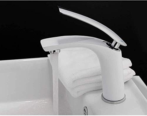 KGGKEUH Küchenarmaturen, Küchenarmatur, Küchenarmatur, weißer Waschbeckenhahn, heißes und kaltes Wasser, Badezimmerarmatur, massives Messing, Mischbatterie, Waschbecken, Waschbecken, Wasserhahn,