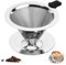 Filtre Cafe Permanent,600 Mailles en Acier Inox filtre a Cafe Reutilisable Porte Filtre à Café Pas Besoin de Papier Filtre Jetable （1-2 tasses） pour les Voyages, Famille,Travail et Camping.