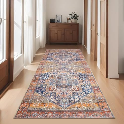 Cekene Teppich Läufer Flur rutschfest 80x200cm Orientalisch Küchenteppich Läufer Waschbar Lang Korridor Flur Teppich für Küche Eingang Schlafzimmer Wohnzimmer