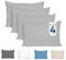 Dreamzie Kissenbezug 40x80 (4er Set) - 100% Jersey Baumwolle 150 g/qm Kissenbezüge - Grau - Für Kissen 40 x 80 cm - Kissenhülle - Kissenbezug - Resistent und Hypoallergen - Zertifiziert Oeko-Tex