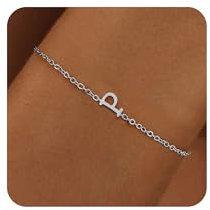 RMMD Armband Damen Silber, 18K Weißgold Vergoldete Silber Armband mit Buchstaben P Armkette Initiale Armband mit Buchstaben Silber Armbänder Damen Modeschmuck Geschenke für Frauen Mädchen