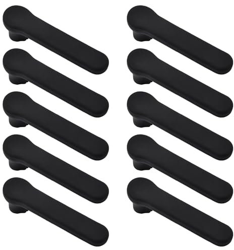 UFURMATE Lot de 10 housses de poignée de porte en silicone noir mat - Antistatique - Protection de poignée de porte - Pour leviers de porte plats et carrés
