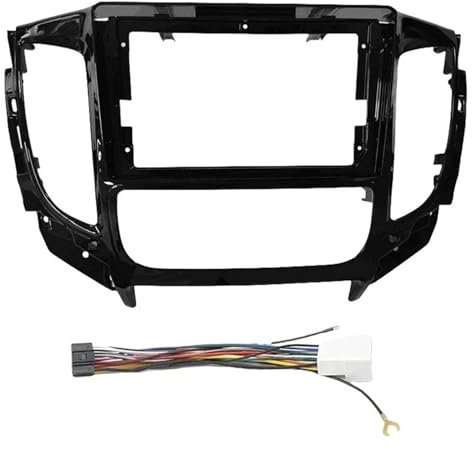 IBNA Für Mitsubishi Für Triton L200 2015-2019 9 Zoll Auto Radio Fascia Rahmen Adapter Audio Dash Panel Kit Radioblende(AT Frame Cable)