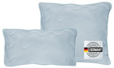Waidmeister kühlendes Kopfkissen 40x80 und 80x80 cm, Qualitäts-Stepp-Kissen, atmungsaktives Allergiker Kissen, Winter- und Sommer-Seite, Made in Germany (2, 40x80 cm)