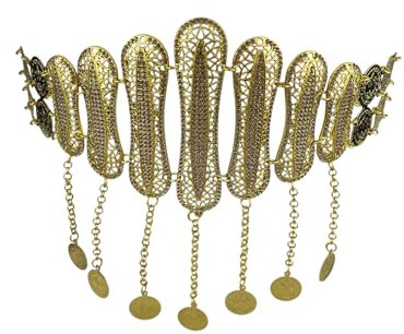 Cintura orientale/color oro con pietre rosa