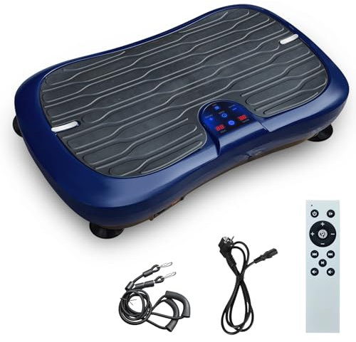 Vibrationsplatte, Rüttelplatte Sport Fitnessgeräte für Zuhause Workout, 99 Intensitätsstufen, 5 Trainingsprogrammes, Massagegerät mit Bluetooth Lautsprecher, Ganzkörpertraining & Muskelaufbau (EU-02K)