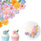 ALEGRE Essbare Blume Blätter Tortendeko, 60 Stück Tortendeko Blume Essbar, 2D Esspapier Blüten Cupcake Deko, Bunt Blume Kuchen Deko Essbar, Blüten Muffin Topper für Geburtstag, Hochzeit, Hawaii