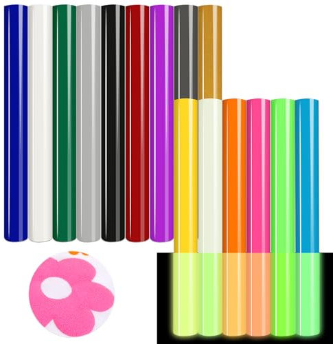 HTVSTD Colorful Puff HTV Heat Transfer Vinyl 15pcs10*12in Iron on Vinyl | Fits all cutting machines, easy to cut, 3D puff design, perfect for decorating T-shirts, aprons and canvas shoes.