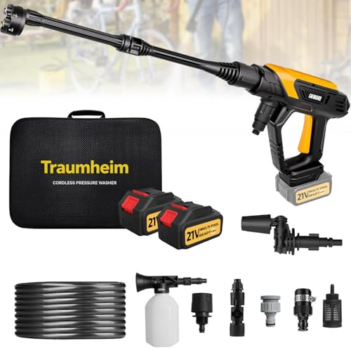 Traumheim Hidrolimpiadora Inalámbrica 21V, 68 Bar, 2X 4000mAh