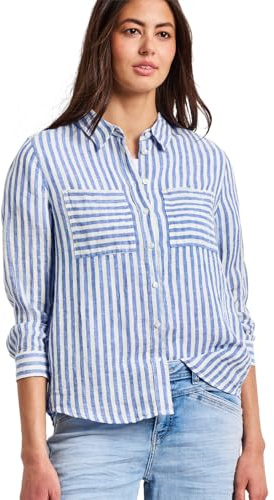 Street One Langarm Hemdbluse aus Leinen Drift Blue 46