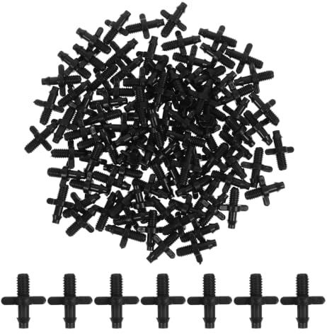 Kisangel Connecteur Irrigation Goutte à Goutte 100 Pièces Barbelé Raccord de Piquage pour Tuyaux Rigides PVC, Compatible Micro-Tube 4/7 MM, pour Pelouse et Jardin Potager