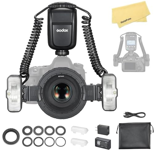 Godox MF-T76S MF-T76 S Macro Twin Flash for Sony Camera Flash Speedlight,76Ws 2.4G TTL 1/8000 HSS Wireless,LCD Display Adapter Rings,1.2s Recycle Time,550 Full Power Flash