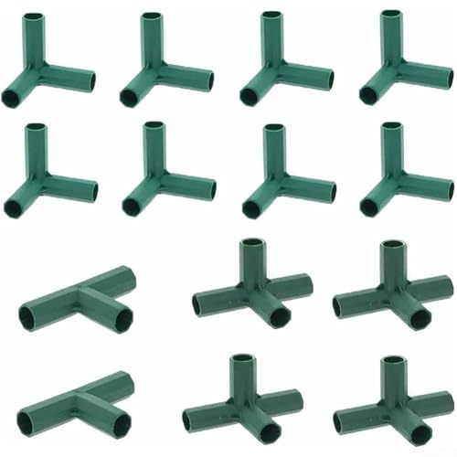 Set di 14 connettori per telaio serra per tubi in PVC, croce angolare a 3 vie e raccordi da giardino a 4 vie, componenti per struttura di supporto per piante in plastica