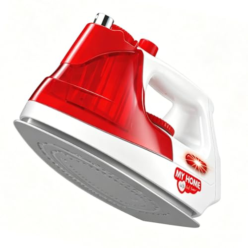 Annadue Electric Iron Toy, Realistic Pretend Role Playing Mini Kids Iron Toy with Lights Sounds, Safe Play Kitchen for Toddlers Boys Girls