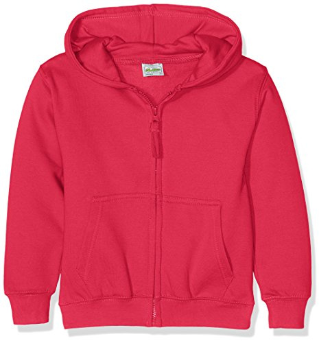 AWDis Boy's Kids Zoodie Hoodie, Pink (Hot Pink), Large