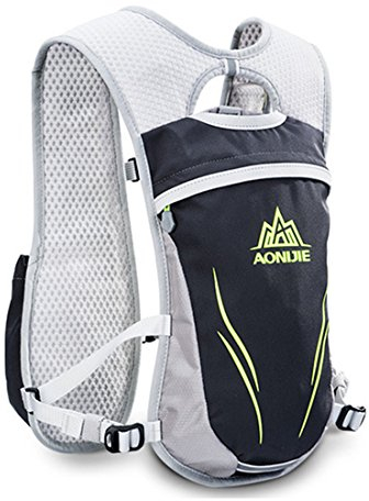 AONIJIE Unisex 5.5L Running Race Hidratación Chaleco Hidratación Pack Mochila (Gris)