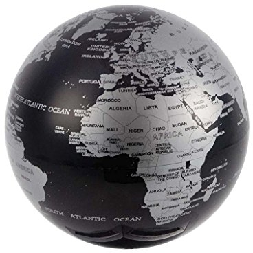 Balvi Globus Magic Schwarz 360º drehbar PS-Kunststoff 14cm