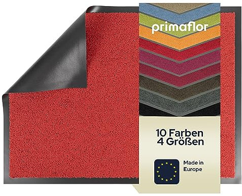 Primaflor Fußmatte - Dancer, 40 x 60 cm, Rot, Viele Größen und Farben, rutschfeste Schmutzfangmatte, Hochwertiger Fußabtreter, Sauberlaufmatte, Türvorleger für Flur und Eingang
