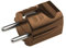 Meister Schutzkontakt-Stecker - Kunststoff - braun - 250 V - 16 A - Maximaler Kabelquerschnitt 2,5 mm² - IP20 Innenbereich - Gerade Einführung / Schuko-Stecker mit Zugentlastung / 7421050
