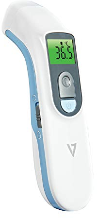 V7 Termometro Digitale Infrarossi Frontale senza contatto, fronte, ambiente, oggetti, Display Retroilluminato a colori, adatto per neonati, bambini e adulti. Dispositivo medico registrato
