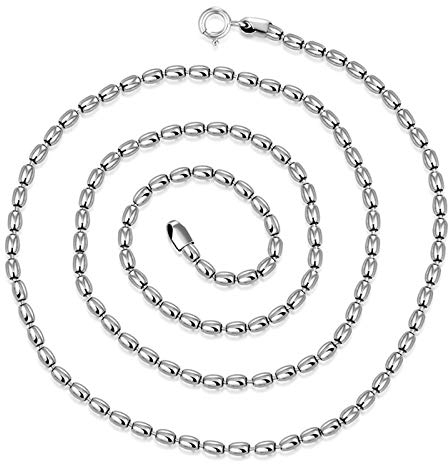 Aimsie Herren Kette, 925 Sterling Silber Halskette Ohne Anhänger, Perlenkette Kette 3Mm Silberkette Länge 65cm
