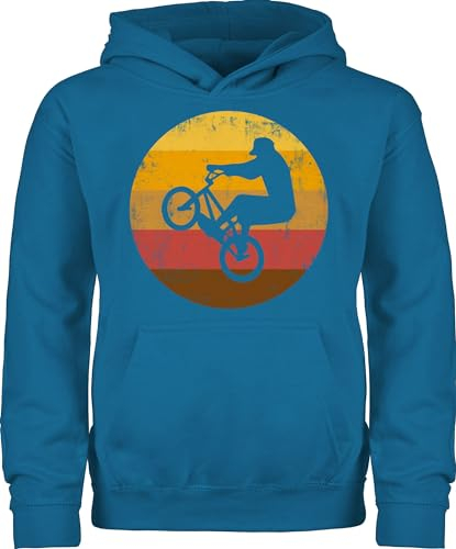 Kinder Hoodie Jungen Mädchen - Sport Kleidung - Radsport Geschenk BMX Fahrer Geschenk Radfahrer I - 152 (12/13 Jahre) - Himmelblau - geschenke für fahrradliebhaber 25. geburtstag rad pullover