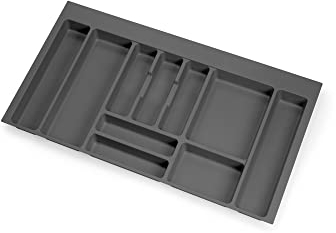 Solmer LTD Optima Cutlery Tray Inserts Kitchen Drawers Grey Plastic Various (900mm = A-818 x P-424mm)