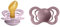 BIBS Couture Schnuller 2er-Pack, BPA-frei, Kiefergerechte Form. Naturkautschuk/Latex, Hergestellt in Dänemark. 6-18 Monate (2er Pack), Dusky Lilac/Heather