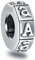 Buchstabe A Spacer Charms, Initial A Alphabet Gummi Stopper Beadas in Antik 925 Sterling Silber, passt Pandora DIY Armband Armreif, personalisiertes Geschenk für Tante/Jubiläum/Valentinstag