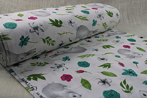 240 cm Popeline Baumwollstoff Meterware ab 50cm aus Baumwolle Stoff Patchwork Basteln mit ÖKO-TEX Zertifikat Ostern Stoffe Osterhase Ostereier (Muster 4)