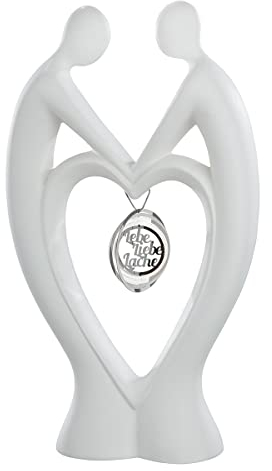 GILDE Skulptur Francis Paar Halt Mich -Keramik Creme 30978 - Höhe 31 cm